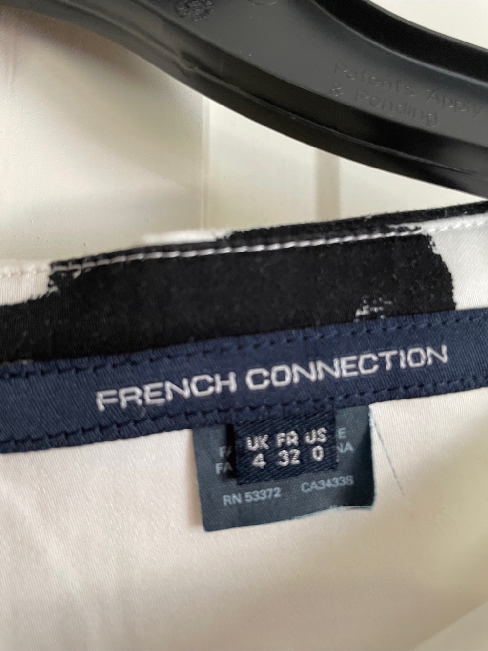 French Connection- Black & White Brushstroke Short Sleeve Dress - Picture 5 of 11